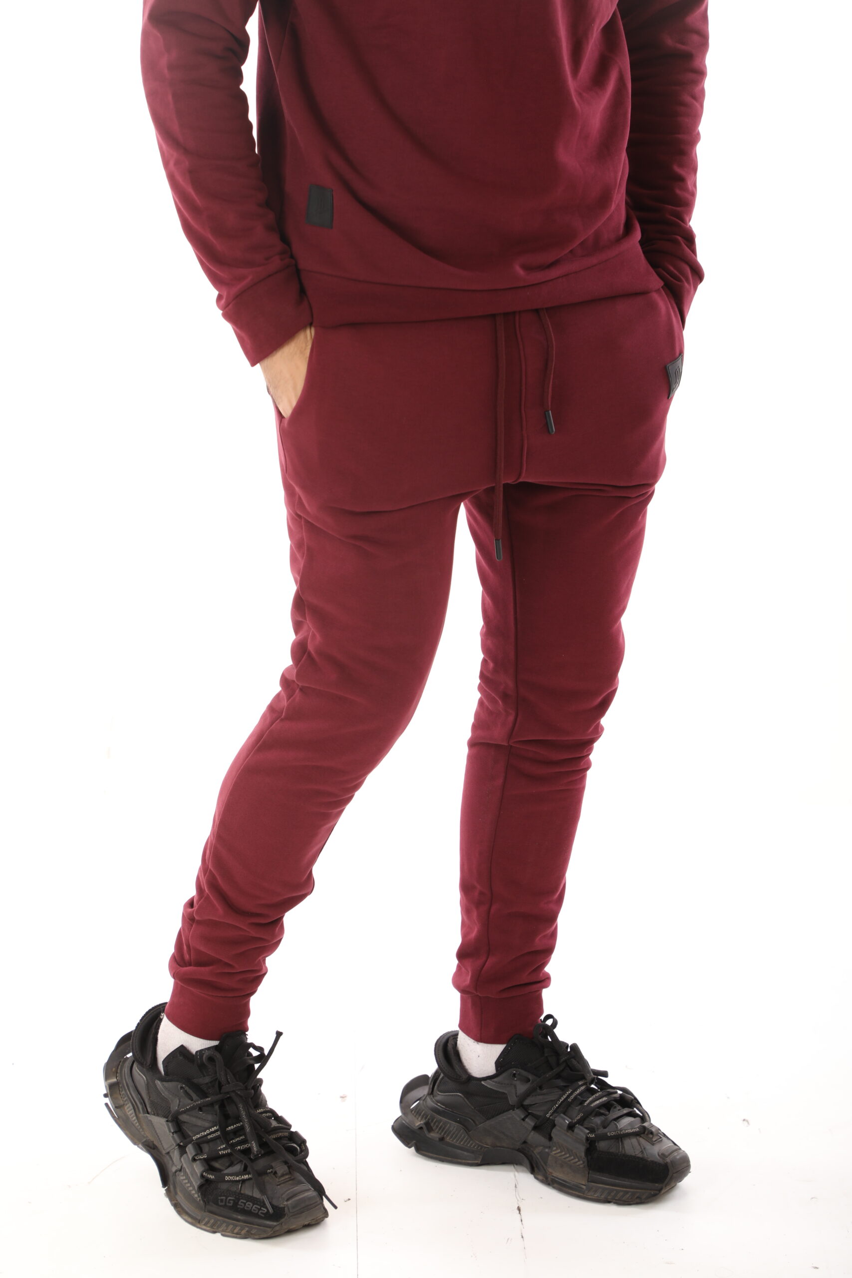 Survêtement Essential – Blanc & Bordeaux – Image 3